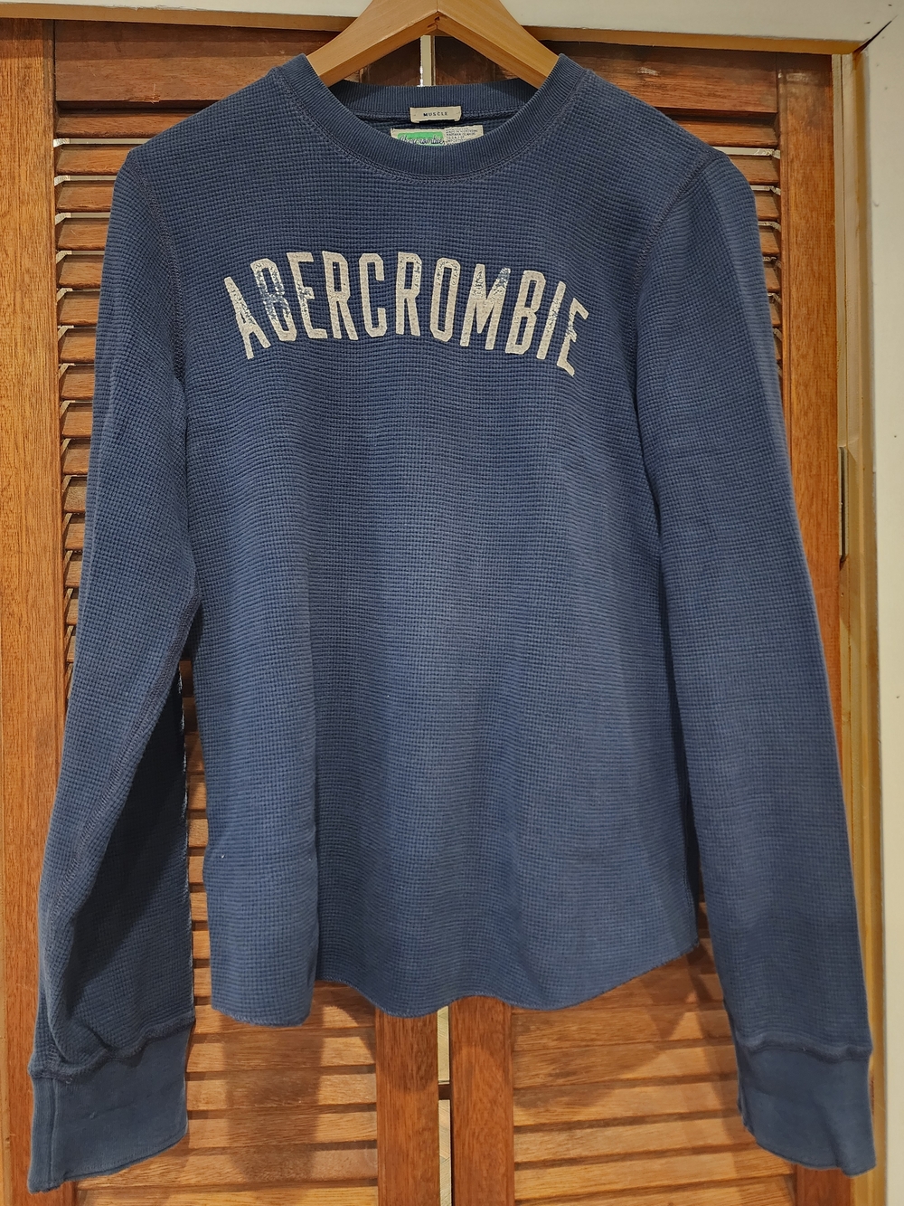 Y2K Abercrombie & Fitch Navy Thermal LS - Muscle Fit Size S